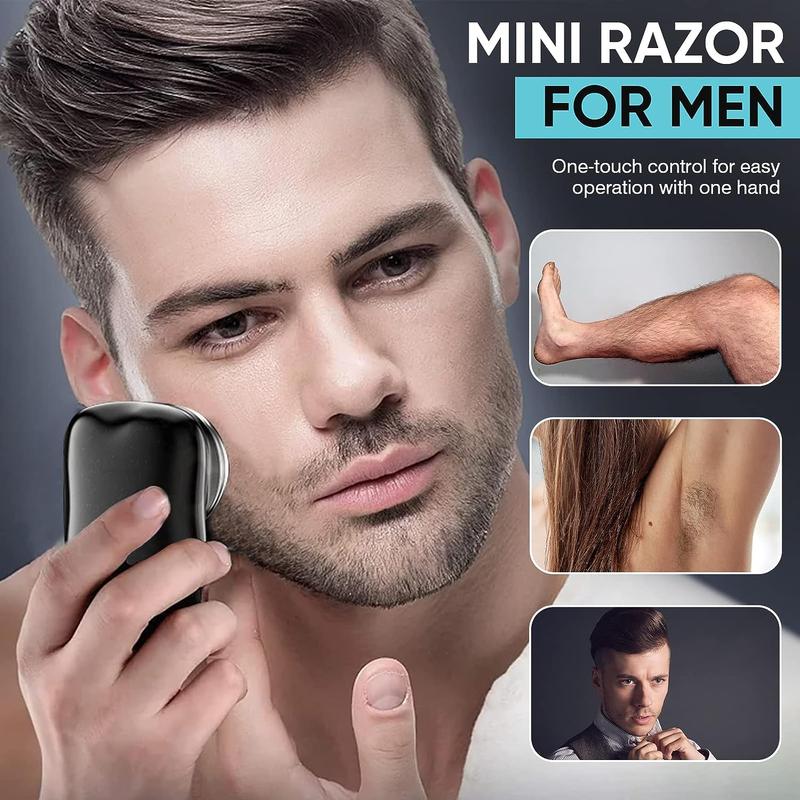 Mini Electric Shaver, Portable Electric Shavers for Men, Rechargeable Electric Razor for Men, Pocket Size Portable Shaver Wet and Dry, Easy One-Button Use, Suitable for Home, Travel, Car, and Gifts Hair Removal Comfort