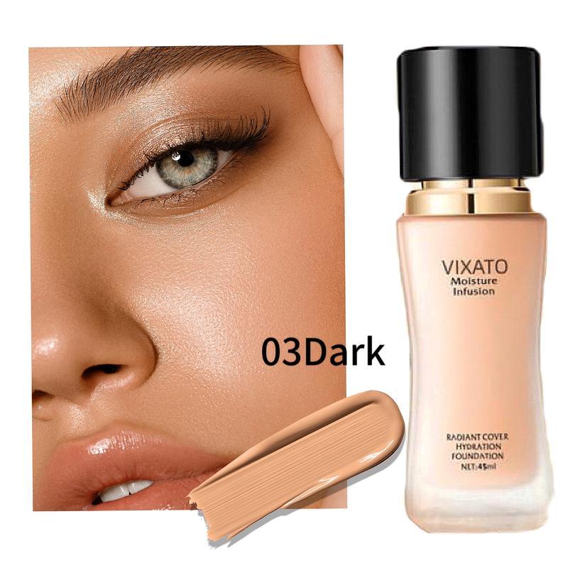 VIXATO Liquid Foundation Concealer + Moisturizer, Flawless makeup Cosmetic, Suitable For Most Skin, Makeup Hydration , Bright   Deutral   Dark