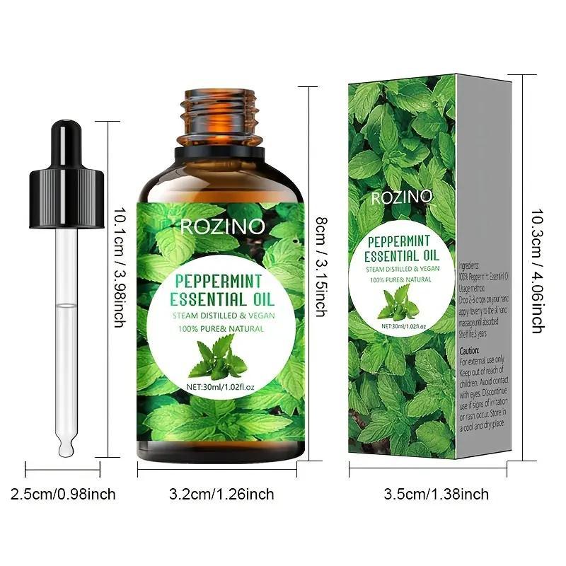 30ml Peppermint Essential Oil, 1 Count Multi-purpose Natural Herbal Essential Oil for Face Nails Body Skin, Personal Care Essential Oil for Skincare Body Massage & Aromatherapy