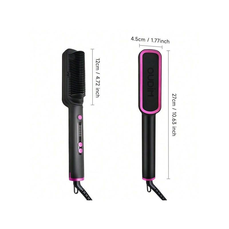 E-Verse Store Oudim Hair Straightener Brush: 6 Temp Settings, Ionic, Anti-Scald, Fast Heating, Auto-Off