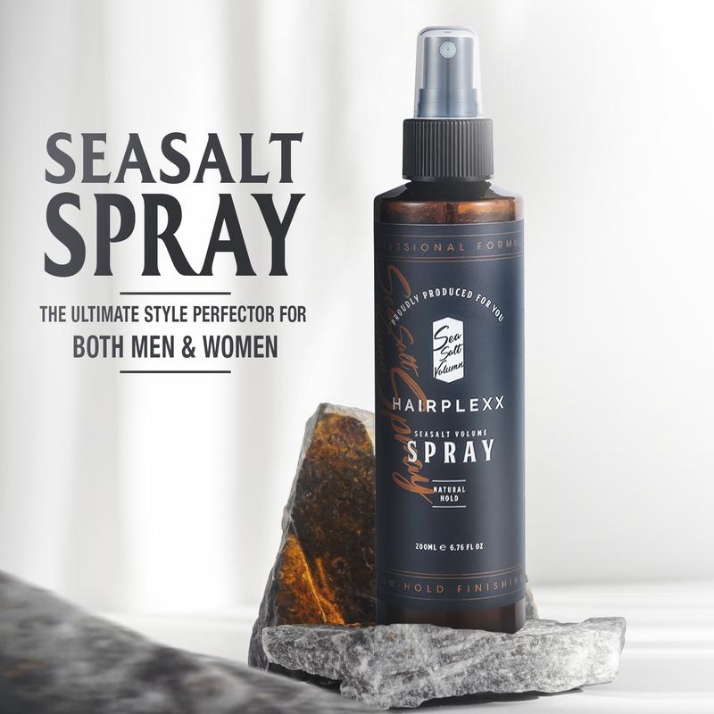 Hairplexx Sea Salt Volume Spray and Pomade, Lightweight Hair Spray with Natural Volume Look, and Edge Control Pomade with Shine Luster, Paraben Free