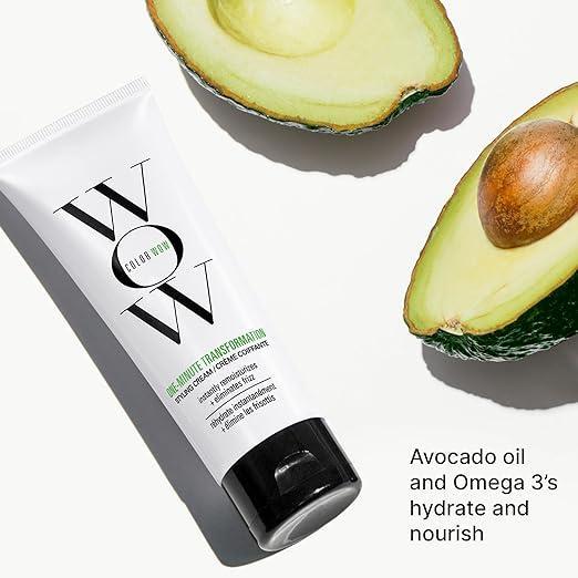 COLOR WOW One Minute Transformation – Instant frizz fix; Nourishing styling cream smooths, tames + defrizzes on the spot; Avocado oil + Omega 3’s hydrate, repair for silkier, smoother texture