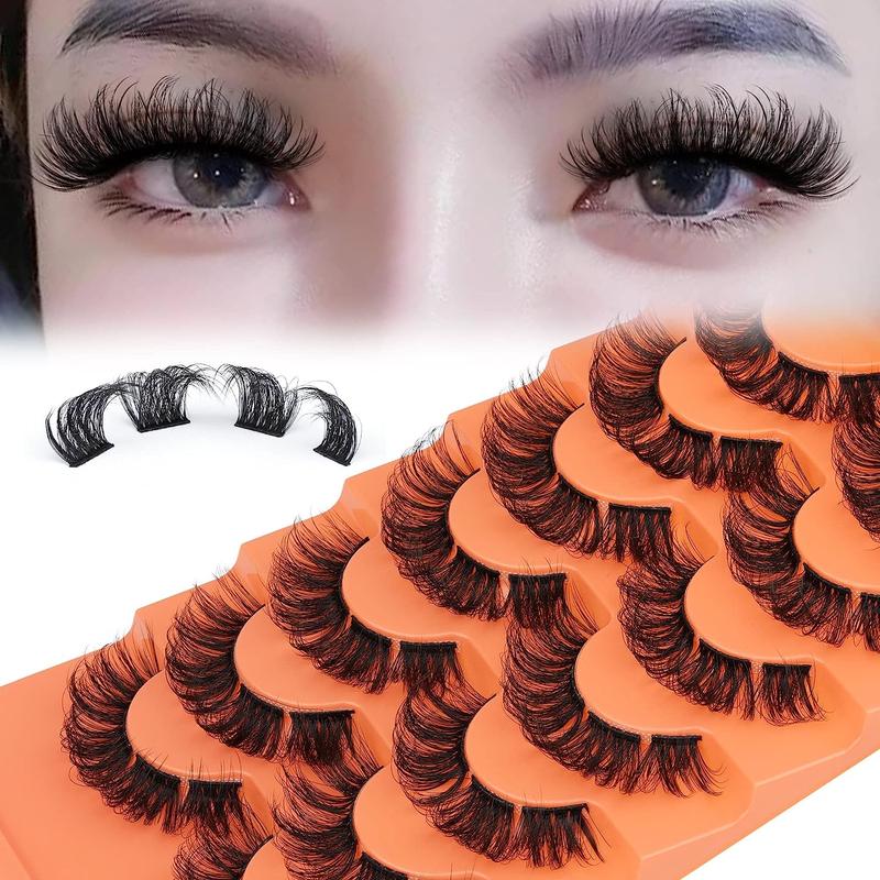 Individual False Eyelashes, Natural Look Eyelash Extensions, Separated Lash Clusters, Easy To Apply At Home, Russian Lash Artist Lashes, Portable Cosmetic Gift for Women Back To School, Christmas Gift