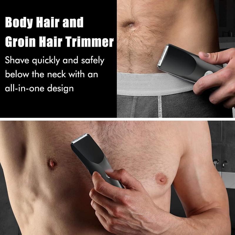 Beard Trimmer for Men, Adjustable Hair Clipper for Full-Body Grooming, Rechargeable Electric Groin Razor for Dad, Hygiene Waterproof Buzzer in Bathroom