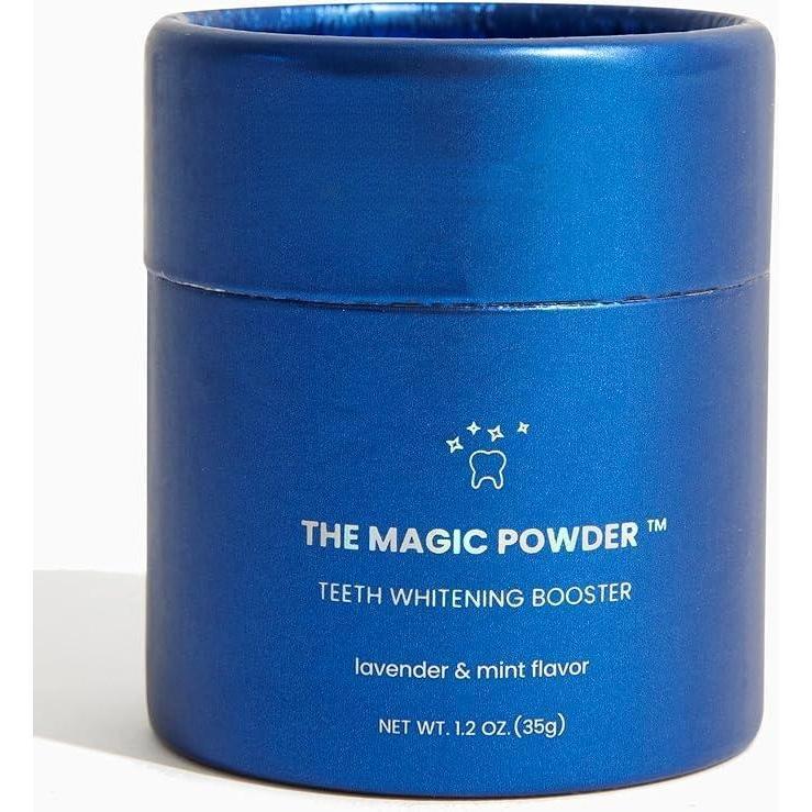 Teeth Whitening Magic Powder - Teeth Whitening Kit Supplement, Adds Whitening Effects to Any Toothpaste, Oral Care Product with Calcium Carbonate for White Teeth, Lavender & Mint Flavor,