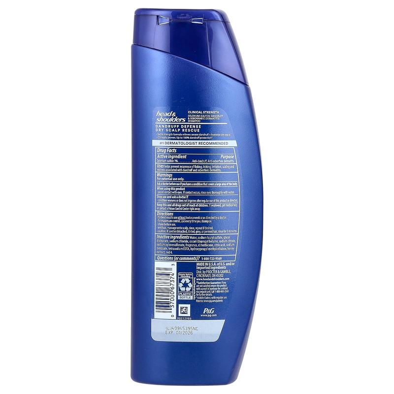 Head & Shoulders Clinical Strength, Dandruff Defense Shampoo, Dry Scalp Rescue, 13.5 fl oz (400 ml)