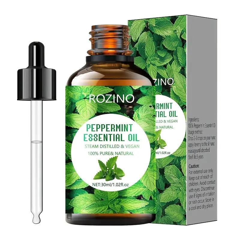 30ml Peppermint Essential Oil, 1 Count Multi-purpose Natural Herbal Essential Oil for Face Nails Body Skin, Personal Care Essential Oil for Skincare Body Massage & Aromatherapy