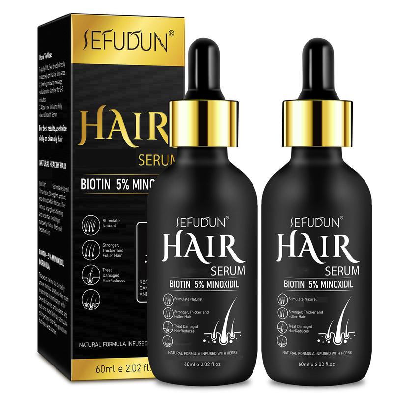 Sefudun 5% Minoxidil Hair Serum - 60ml for Optimal Morning & Evening Results