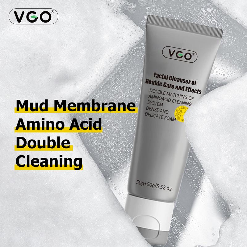 VGO-Facial Cleanser of Double Care and Effets, Gentle Face Wash  and Deep Cleansing Skin Care Product for All Skin Type, 100g