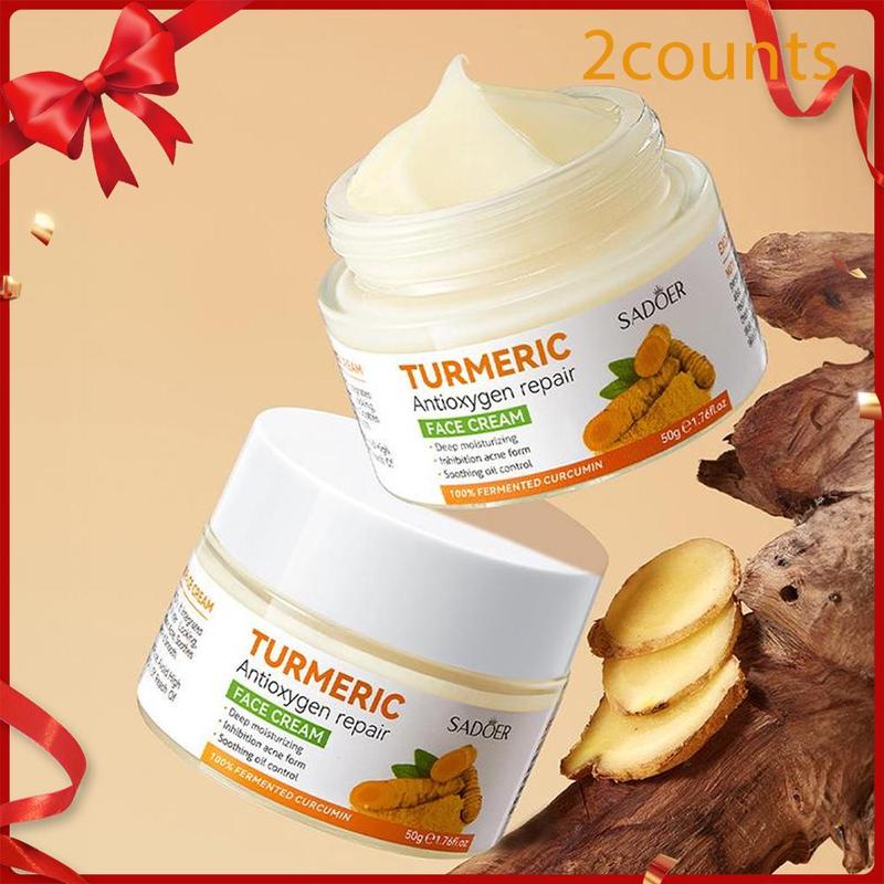 SADOER Turmeric Skincare Cream, Moisturizing Turmeric Face Mask Face Cream, Turmeric Facial Lotion, Skin Radiant Improving Facial Cream, Gentle Skincare Face Lotion for Women and Men, Face Care Products, Hydrating Skin Care Products