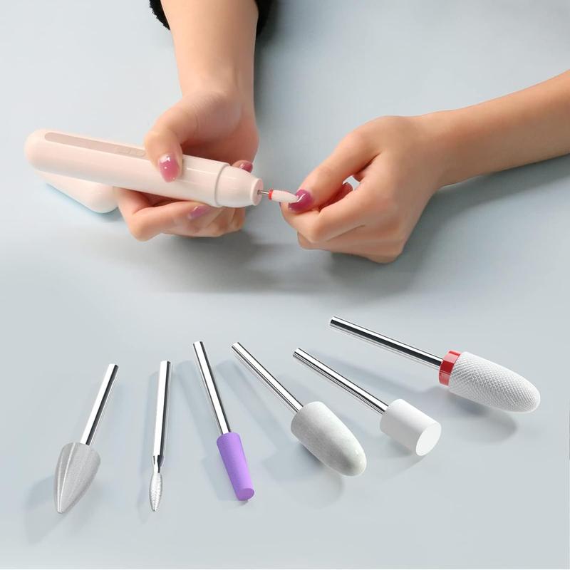 Electric Nail Drill, Portable Electric Nail File Professional, Cordless Electric Nail File for Acrylic Gel Nails, Manicure Pedicure Tool with Nail Drill Bits Sanding for Home Salon Temogu