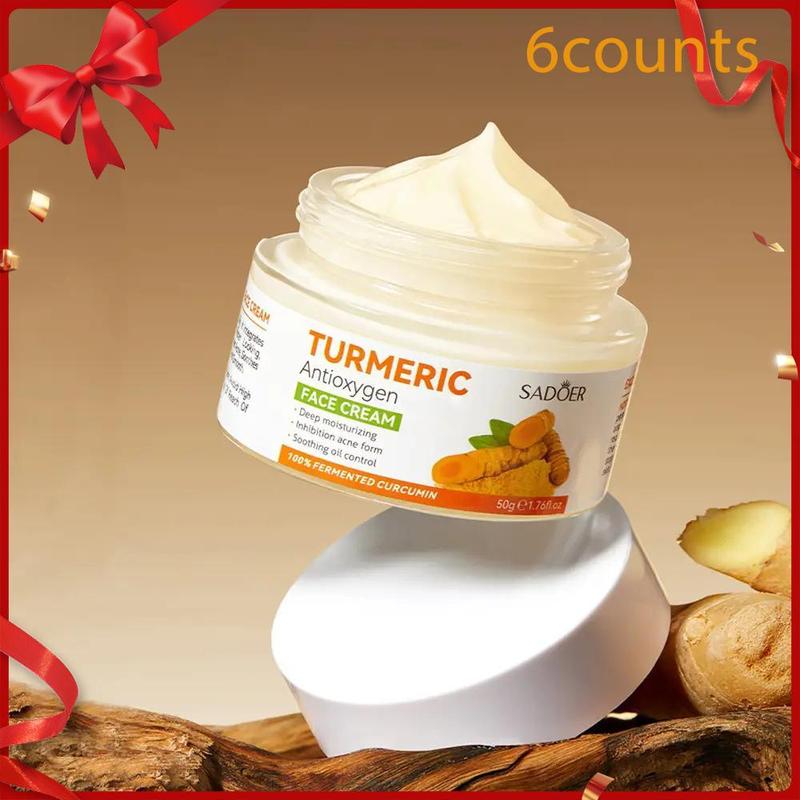 SADOER Turmeric Skincare Cream, Moisturizing Turmeric Face Mask Face Cream, Turmeric Facial Lotion, Skin Radiant Improving Facial Cream, Gentle Skincare Face Lotion for Women and Men, Face Care Products, Hydrating Skin Care Products