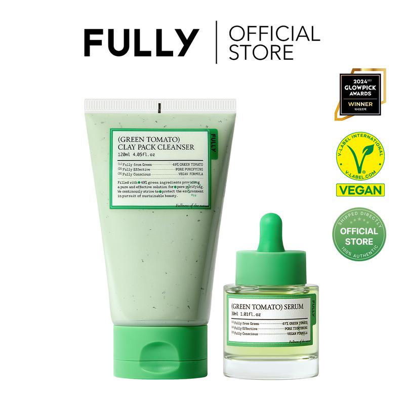 [FULLY Official Shop] Green Tomato Basic Pore Care Routine Bundle(Clay Mask Cleanser + Serum) Cleansing Skincare