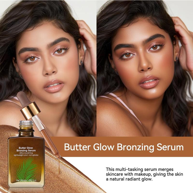 Butter Glow Bronzing Serum,  Bronzers Serum, Hydrating  Serum, bronzing drops for , Liquid Bronzer, Bronzing Drops (SZ02081-1PCS, Large)