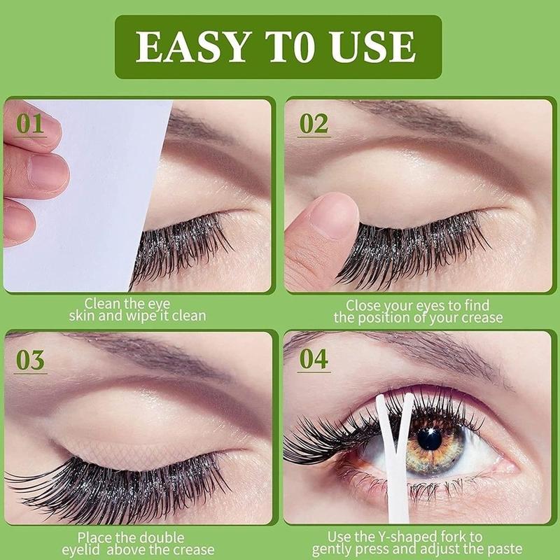 5 Sheets Natural Eyelid Tape, Breathable Eyelid Strip, Waterproof Invisible Eyelid Sticker with Y Shaped Tool