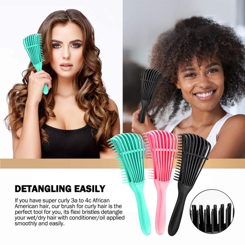 Hair Brush Set, Hair Brushes for Women Men Kids Curly Hair, Detangling Brush for Natural 3 4abc Hair with Detangler Brush Hair Spray Bottle 9 Row Brush Wide Tooth comb