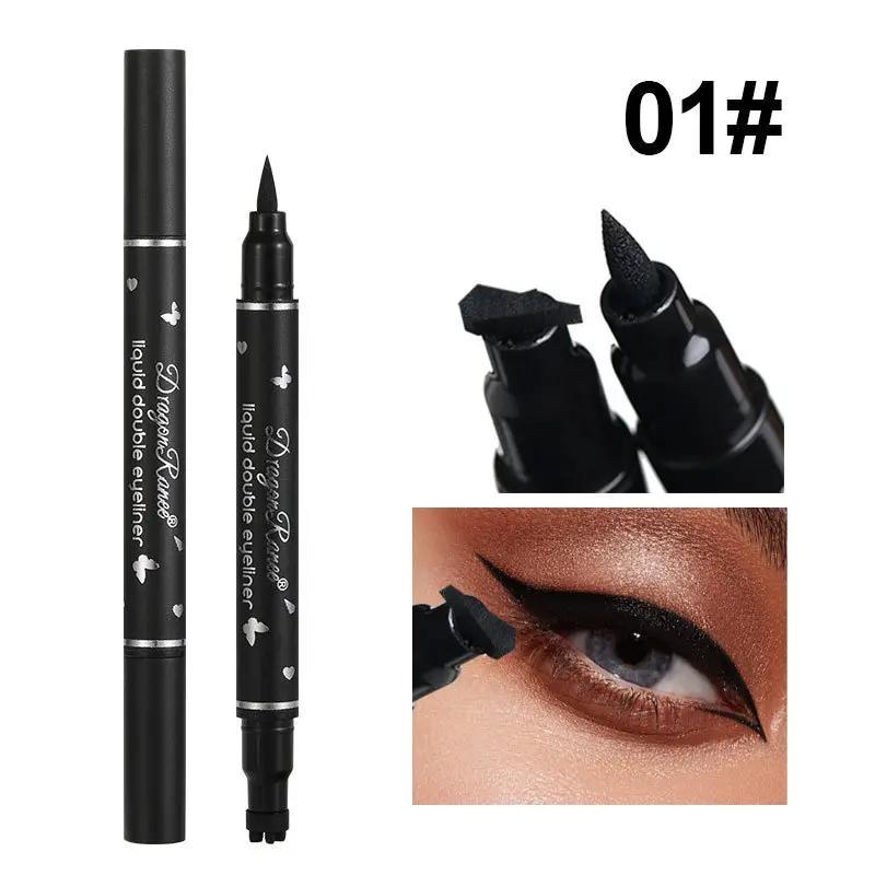 Double-ended Eyeliner Stamp Pen Set, 5pcs Waterproof Long Lasting Eyeliner Pencil, Quick Drying Eyeliner Pen with Precise Flexible Tip & Comfortable Grip, Professional Daily Makeup Products, Fall Gift