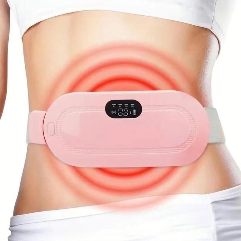 Massage Uterus Warmer, Portable Lower Back Stress Relief Quick Heating Pad, 3-speed Temperature Regulation and 4-speed Massage Mode, Menstrual Comfort Heating Pad for Women and Girls