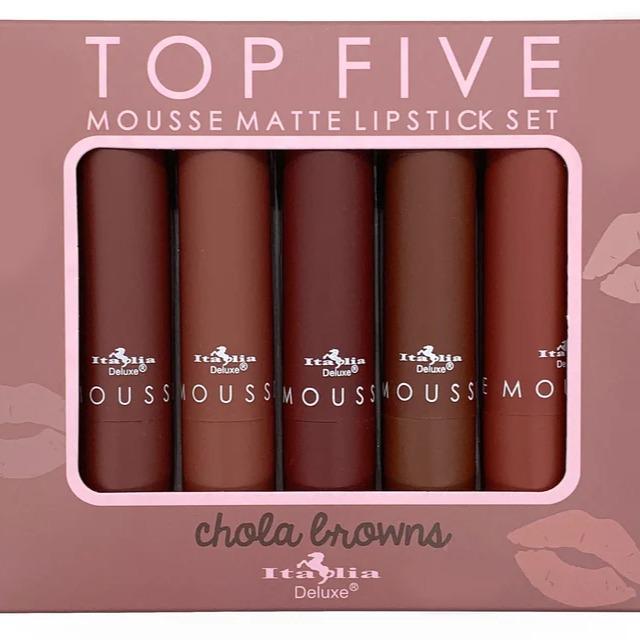 Italia Deluxe Individual Lipsticks and Sets of 5, Matte, Creamy, Highly Pigmented Lightweight Makeup Cosmetics Gloss Lipgloss