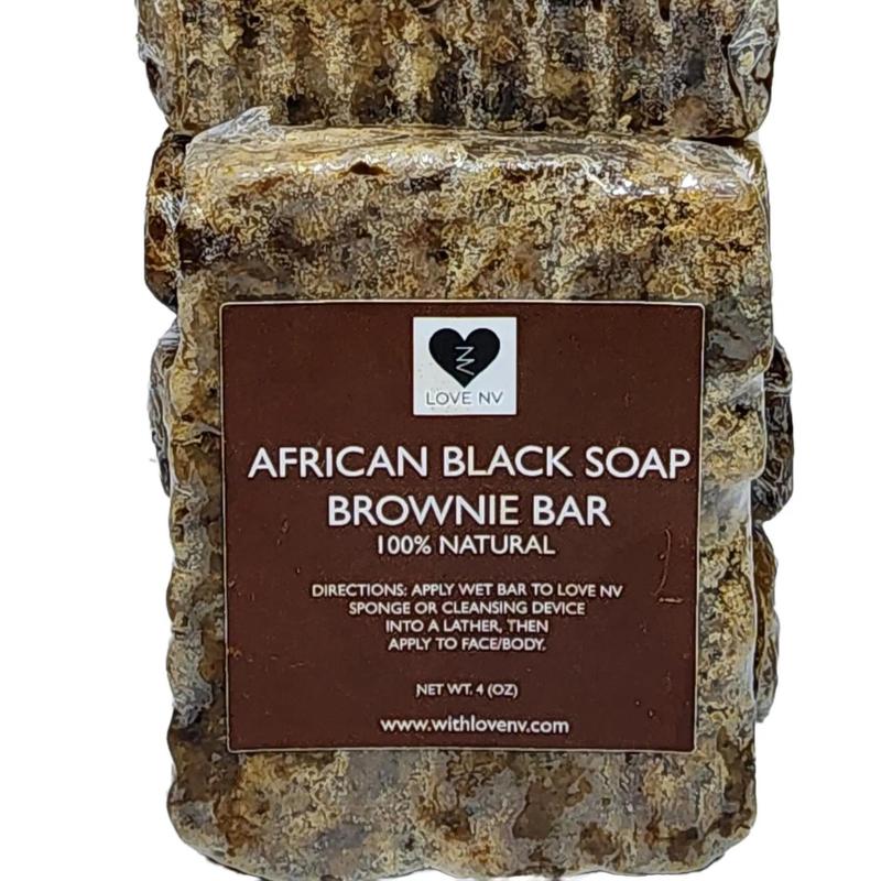 100% AUTHENTIC AFRICAN BLACK SOAP BAR | ALL SKIN TYPES | GENTLE EXFOLIATION | HYPERPIGMENTATION  | ACNE | FRAGRANCE-FREE | BROWNIE BAR SOAP Cleansing