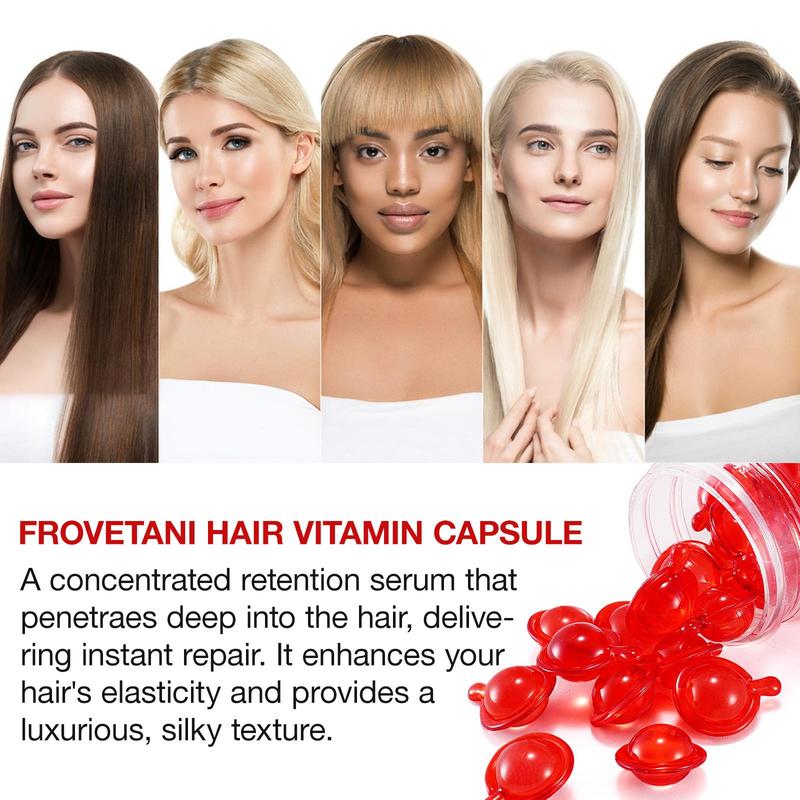 Hair Vitamin Capsule Serum, 1 Box Hair Care Essential Oil Capsules, Moisturizing Hair Serum for Making Hair Smoother, Hair Care Product for Women & Men, Christmas Gift