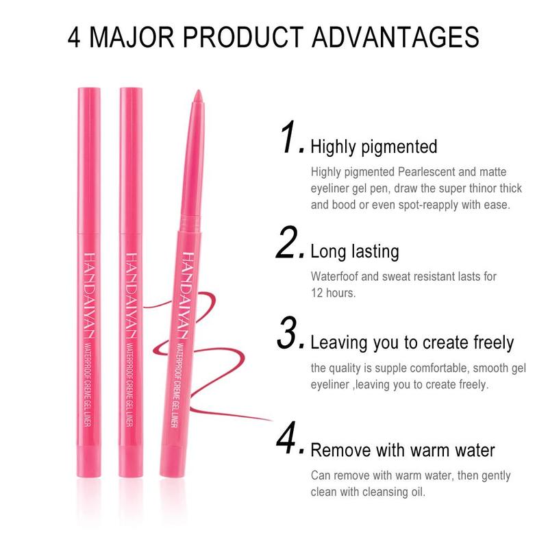 Waterproof Eyeliner Gel Pen, 20pcs box Quick Drying Long Lasting Eyeliner Pen, Easy Coloring Eye Liner Pen, Suitable for All Occasions Eye Makeup, Makeup Products, Cosmetic Accessories