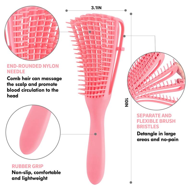 Hair Brush Set, Hair Brushes for Women Men Kids Curly Hair, Detangling Brush for Natural 3 4abc Hair with Detangler Brush Hair Spray Bottle 9 Row Brush Wide Tooth comb