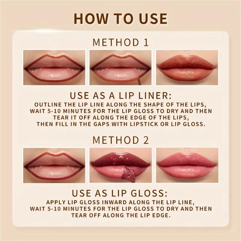 ZEESEA Matte Peel-off Lip Liner Lipstick, Highly Pigmented, Waterproof, Smudge-proof, Non-stick Cup Lip Stain Gloss Lipgloss