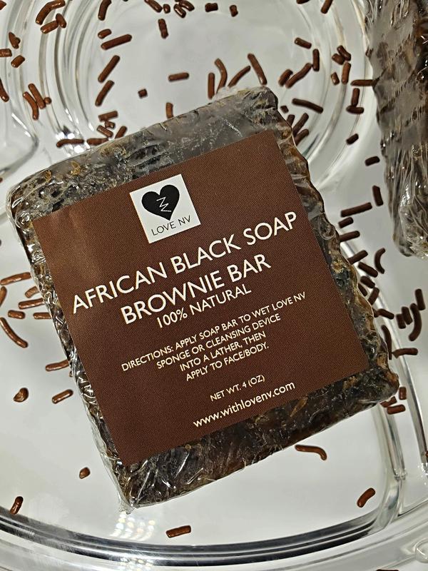 100% AUTHENTIC AFRICAN BLACK SOAP BAR | ALL SKIN TYPES | GENTLE EXFOLIATION | HYPERPIGMENTATION  | ACNE | FRAGRANCE-FREE | BROWNIE BAR SOAP Cleansing