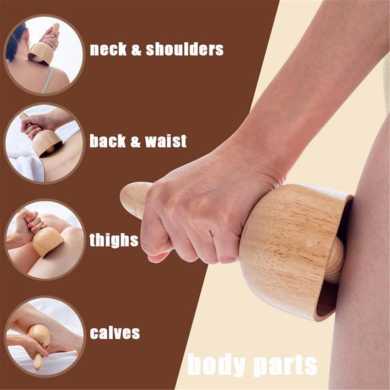 Wooden Massage Ball, 1 Count Multifunctional Cup-shaped Manual Massage Tool, Back Massage Tool, Body Care Tool for Home & Spa