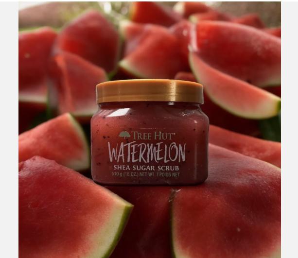 Tree Hut Watermelon Shea Sugar Body Scrub for Exfoliating and Hydrating, 18 oz