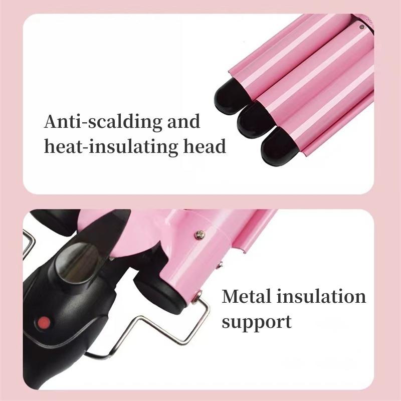 25mm Hair Curler, 1 Count Portable Hair Curling Iron with Heat Resistant Gloves, Hair Styling Tool for Home & Salon Use