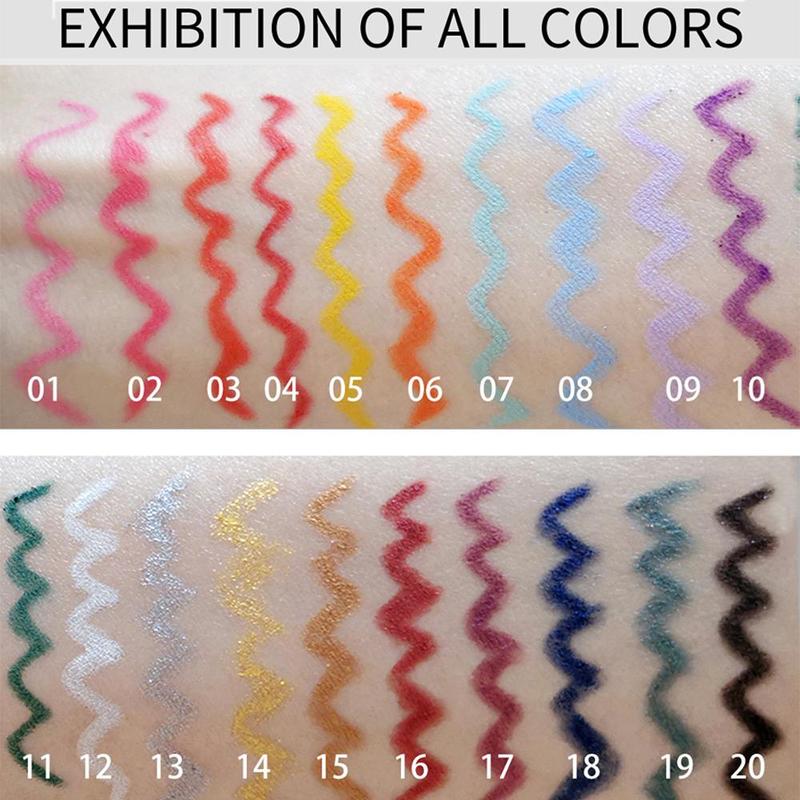 Waterproof Eyeliner Gel Pen, 20pcs box Quick Drying Long Lasting Eyeliner Pen, Easy Coloring Eye Liner Pen, Suitable for All Occasions Eye Makeup, Makeup Products, Cosmetic Accessories