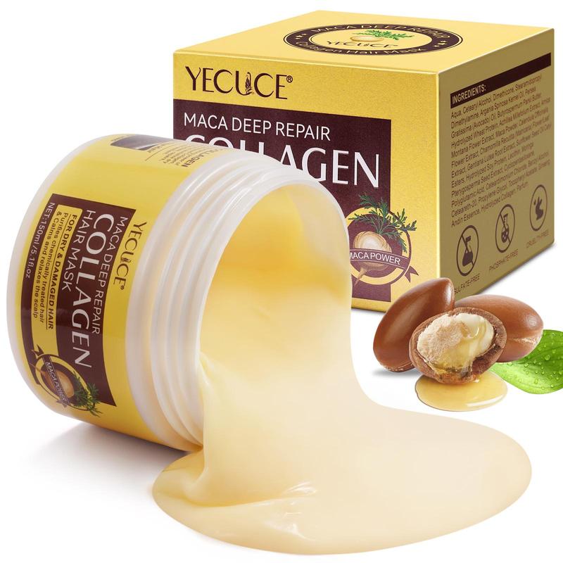 Collagen Hair Mask, Nourishing Hair Mask for Dry Hair, Professional Salon Use, Moisturizing Hair Care Product for Women & Men