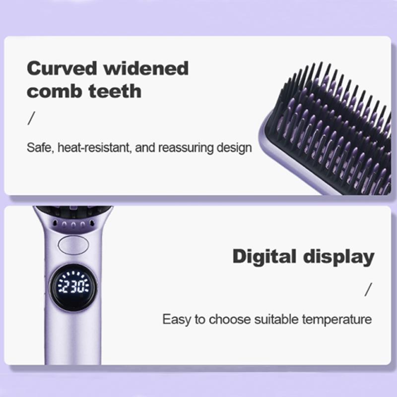 Multifunctional Hot Air Comb, 1 Count Cold & Hot Air Hair Straightening Curling Brush, Professional Hair Styling Tool, Christmas Gift