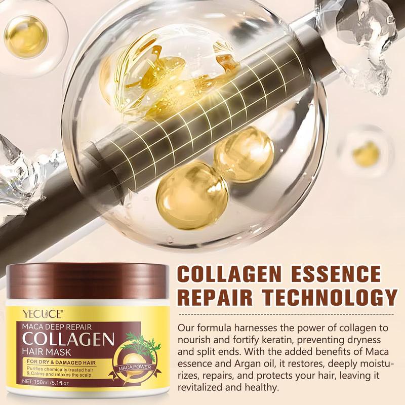 Collagen Hair Mask, Nourishing Hair Mask for Dry Hair, Professional Salon Use, Moisturizing Hair Care Product for Women & Men