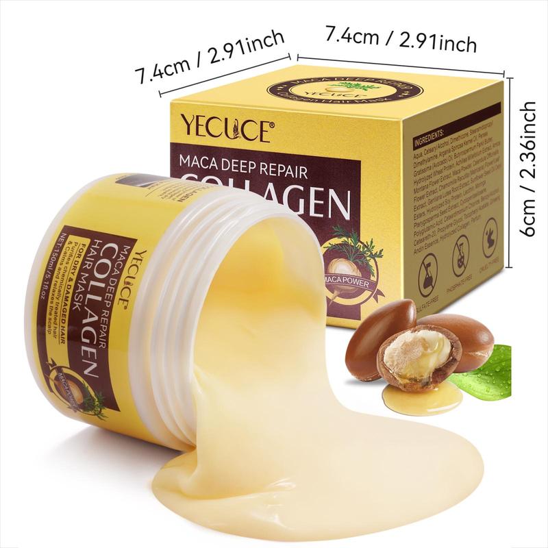 Collagen Hair Mask, Nourishing Hair Mask for Dry Hair, Professional Salon Use, Moisturizing Hair Care Product for Women & Men