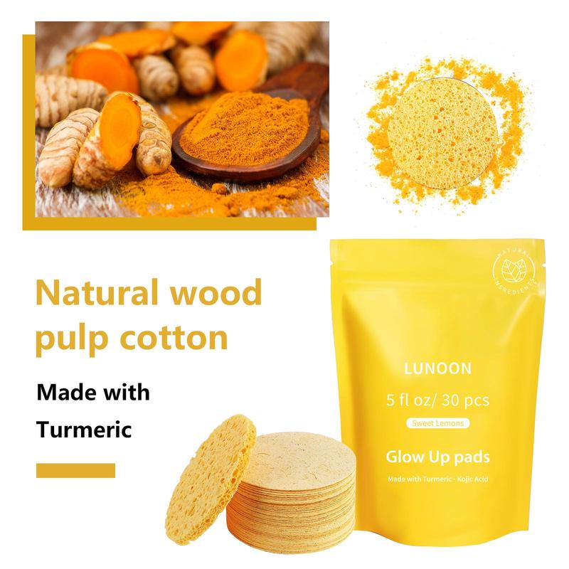 Turmeric Facial Cleansing Pads, 1 Set Gentle Exfoliating & Deep Clean for All Skin Types, Paraben-free Facial Cleansing Pads, Facial Skin Care Products, Skincare Products