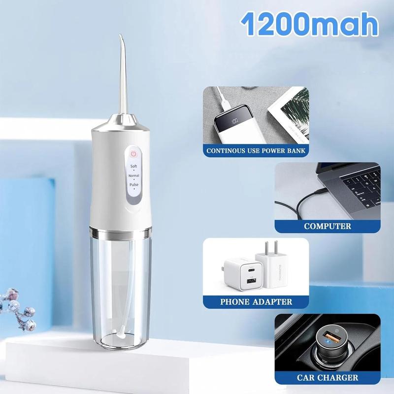 Rechargeable Water Flosser, 1 Box Portable Oral Irrigator With 4 Counts Jet Tips, Waterproof Water Flosser For Home and Travel