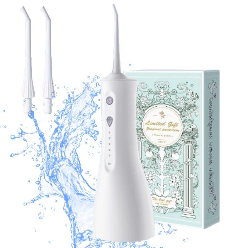 WaterFlosser Portable oral cleaner irrigator 5in1 DentalCare MouthWash TeethProtect Waterproof Rechargeable Professional Flossing Nozzle Cleansing