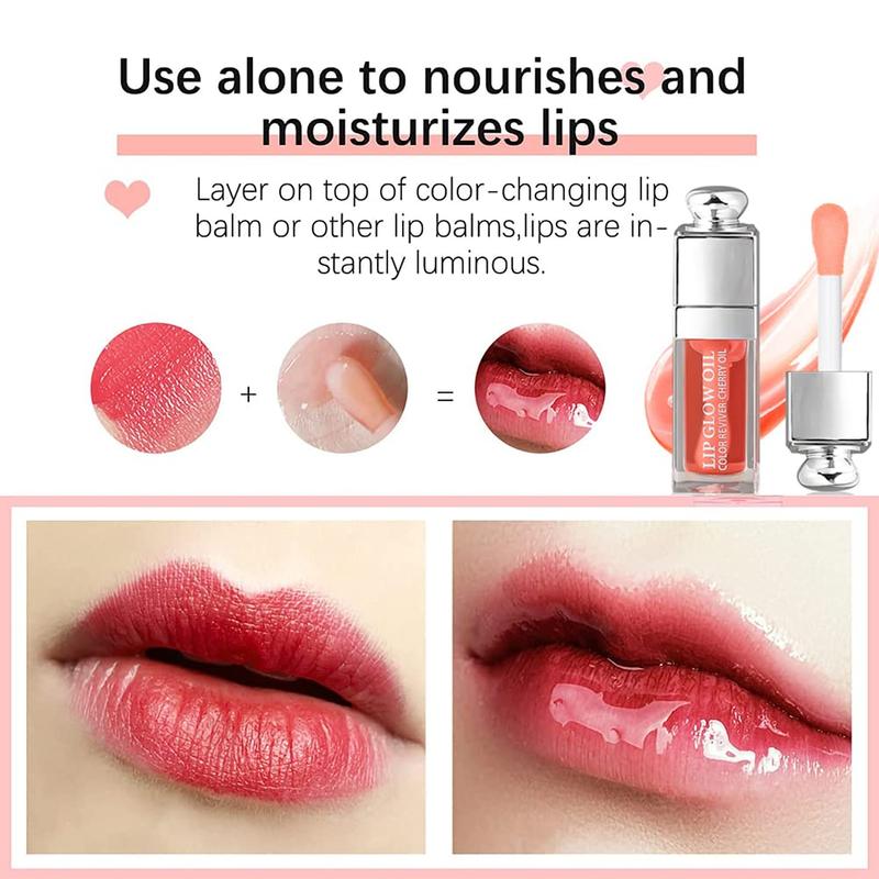 Moisturizing Lip Oil,No-Sticky Gloss Balm Care,Fruit Flavoured Oil for Dry Lip's Hydrating and Nourishing (007#Raspberry) 0.2 OZ Skincare Comfort Glossy Cherry Daily Lip Balm Lipgloss Shimmer Moisture Hydrate