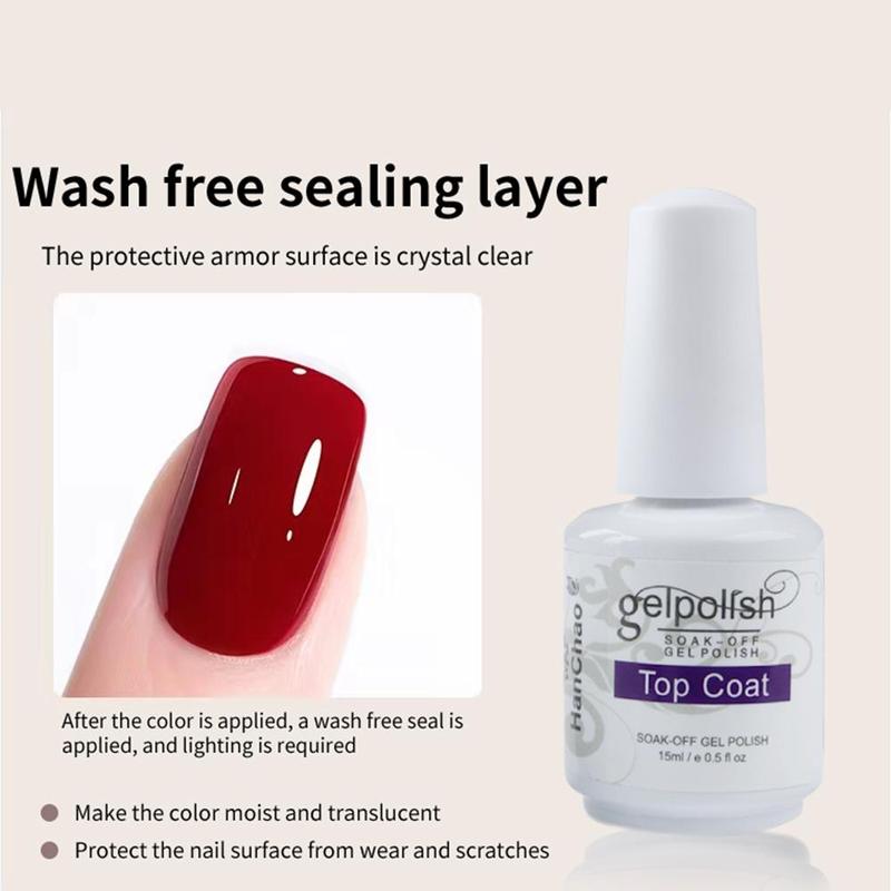 Gel Nail Polish Top Coat and Base Coat, Nail Art Base Coat & Top Coat, Glossy Nail Polish Glue, Clear Gel Polish Base and Top Coat Gel, Nail Art Base Gel, Nail Care Oil Nail Glue, Nail Supplies, Manicure Accessories, Christmas Gift