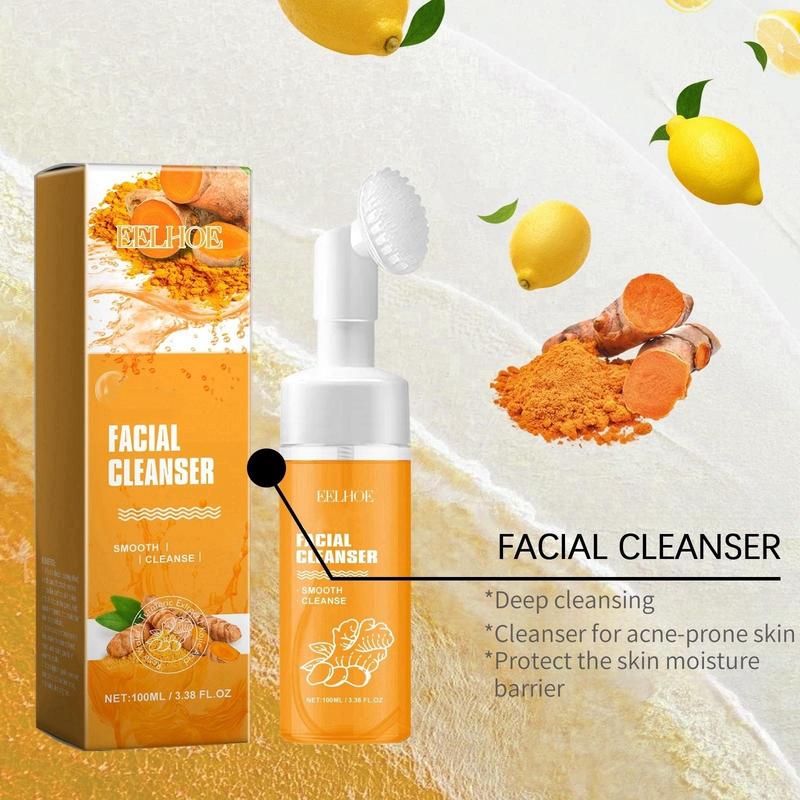 Turmeric Brightening Facial Cleanser, Deep Cleansing Hydrating Facial Cleanser, Refreshing Oil Control Facial Cleansers for Women & Men