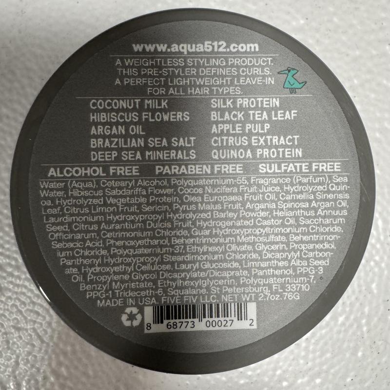 Aqua 512 Hang Loose Curl Cream (2.7 oz.) Gel Haircare Gel Haircare Lightweight Moisture Argan Coconut