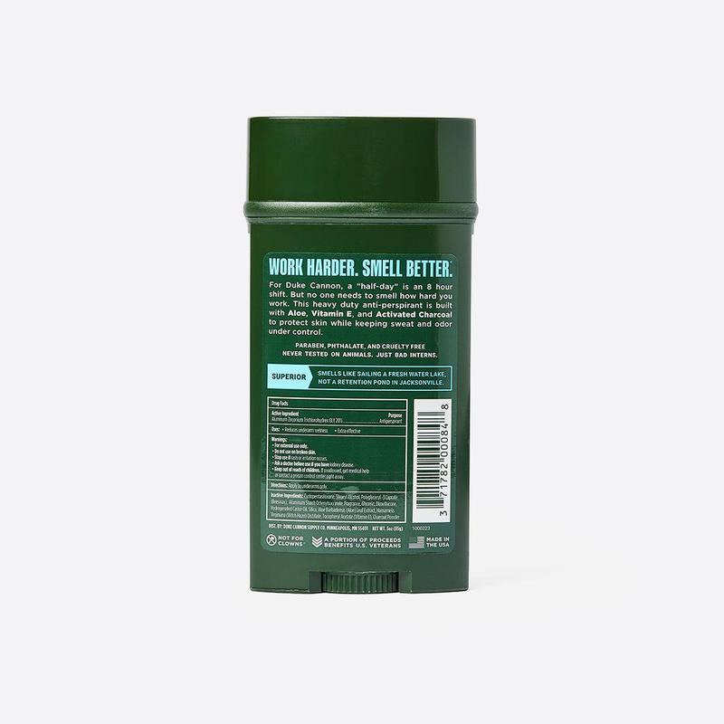 Duke Cannon Supply Co. Anti-Perspirant Deodorant for Men 3 oz. Superior - Unique Masculine Scent, Odor Control & Soothe Skin