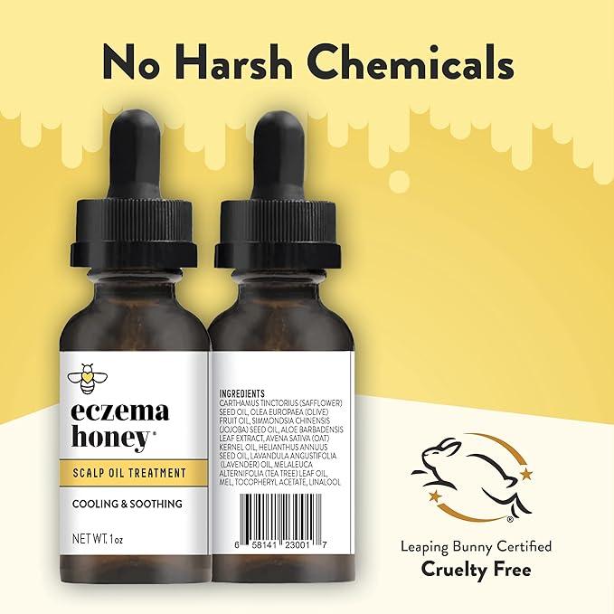 Eczema Honey Soothing Scalp Oil - Natural Honey Hair Oil & Scalp Care - Daily Itchy Scalp Relief Serum - Dry Scalp Treatment Helps With Psoriasis, Seborrheic Dermatitis, Dandruff & More Haircare Moisturize