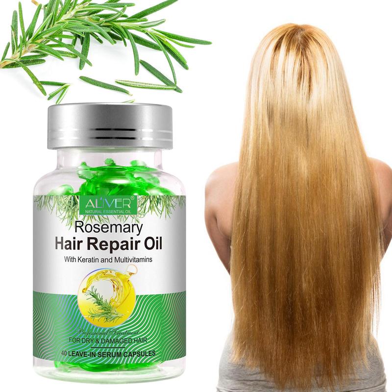 Rosemary Hair Oil, 1 Box Moisturizing & Smoothing Hair Care Capsules, Hair Care & Styling Product for Women & Men, Suitable for All Hair Types