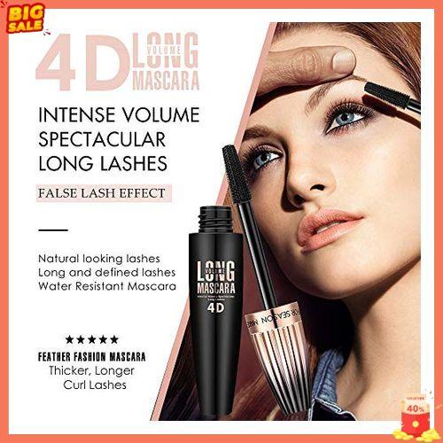 4D Silk Fiber Lash Mascara, Waterproof Long Lasting Mascara Black Volume and Length Natural, Exquisitely Full, Lengthening Thickening Softer Fuller Lashes Amplify Smudge-Proof Eyelash Mascara,1 Pack