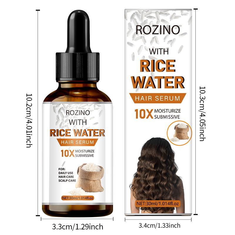 Rice Water Hair Serum, Hair Care Essence for Smooths The Irritability, Silky, Light and Non Greasy Hair Care Product