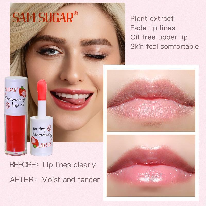 Skin Care Gifts, Moisturizing Fruit Flavor Lip Oil, 1 Count Plumping Lip Gloss, Lip Moisturizer Lip Care Product for Women & Girls, Lip Cosmetic